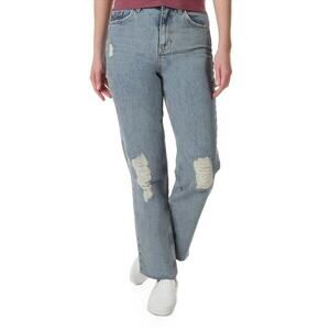 BDG Women Light Wash Denim Pax High-Rise Raw Hem Straight Leg Jean Size 25